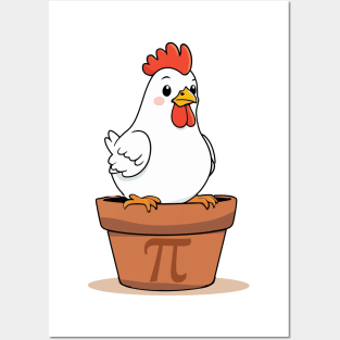 funny Chicken Pot Pi Math Day Posters and Art